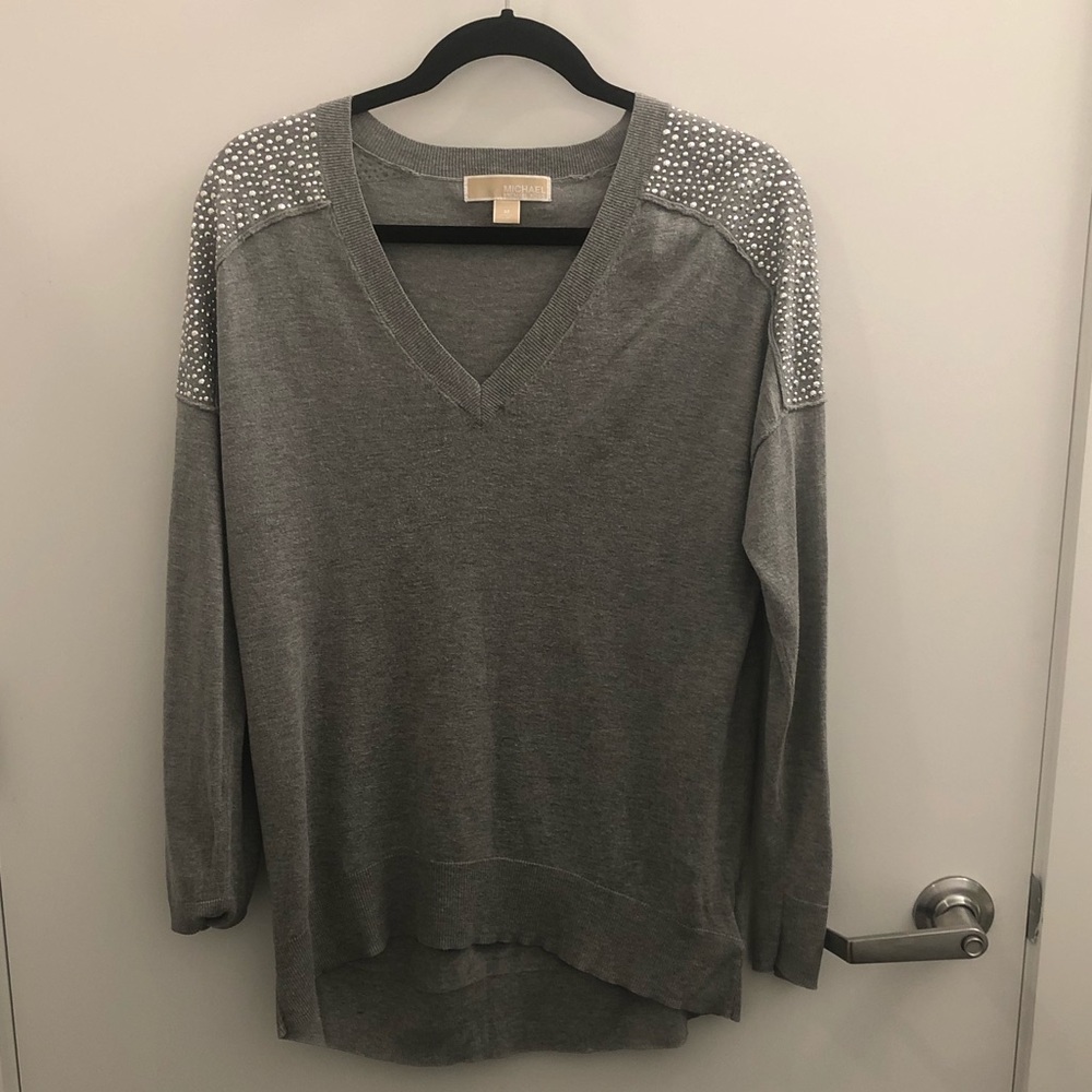 Michael Kors Embellished Shoulder Sweater